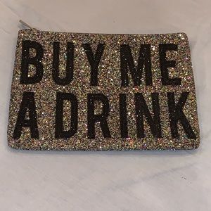 BUY ME A DRINK Glitter Clutch.